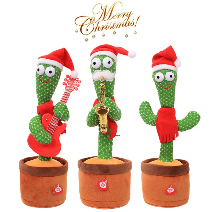 Flowerpot Twisting Dance Cactus Doll Talking Singing Music Dancing Cactus Decorations Cute Stuffed Plush Toy For Halloween Chris