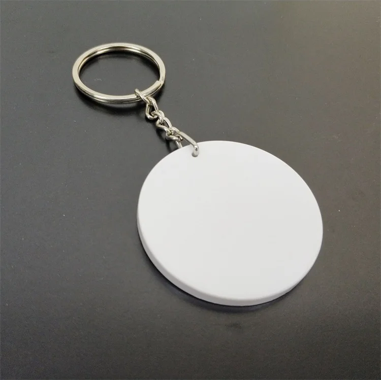 round shape Factory Price Blank Sublimation Keychain Polymer Plastic Keychain