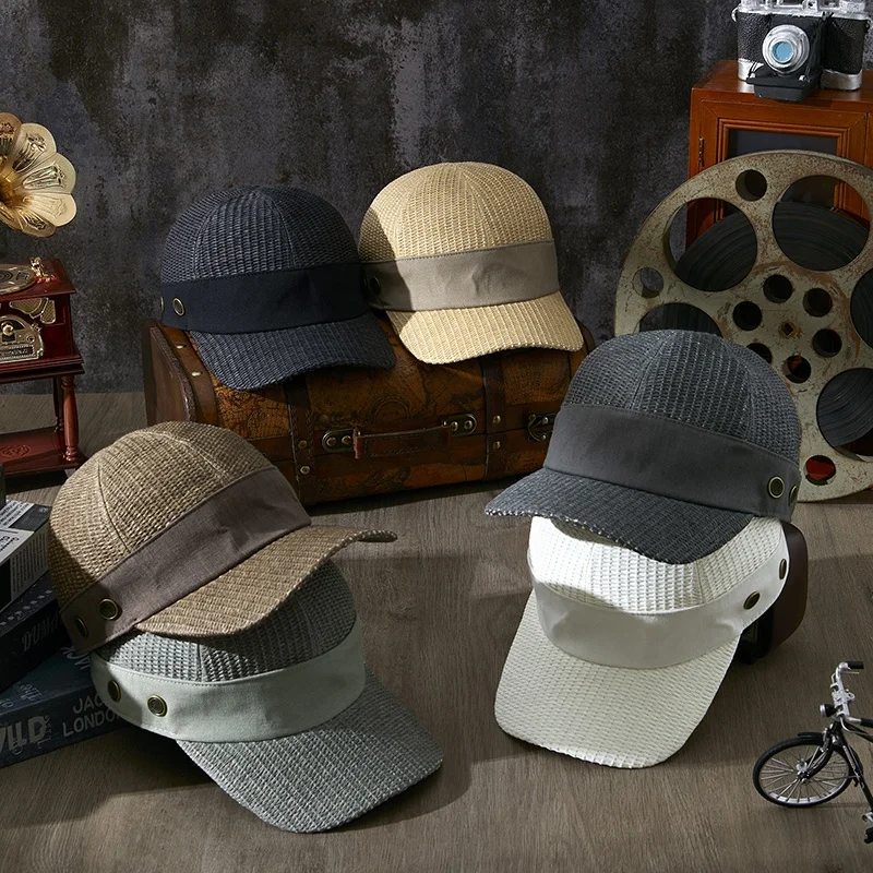 Original peaked cap summer vintage baseball cap male  hats and caps Straw hat