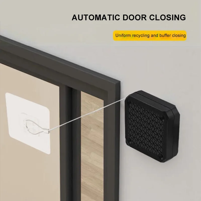 Automatic Sliding Door Closer Punch Free Auto Sensor Door Closer Auto Door Closer With Steel Drawstring For Bedroom