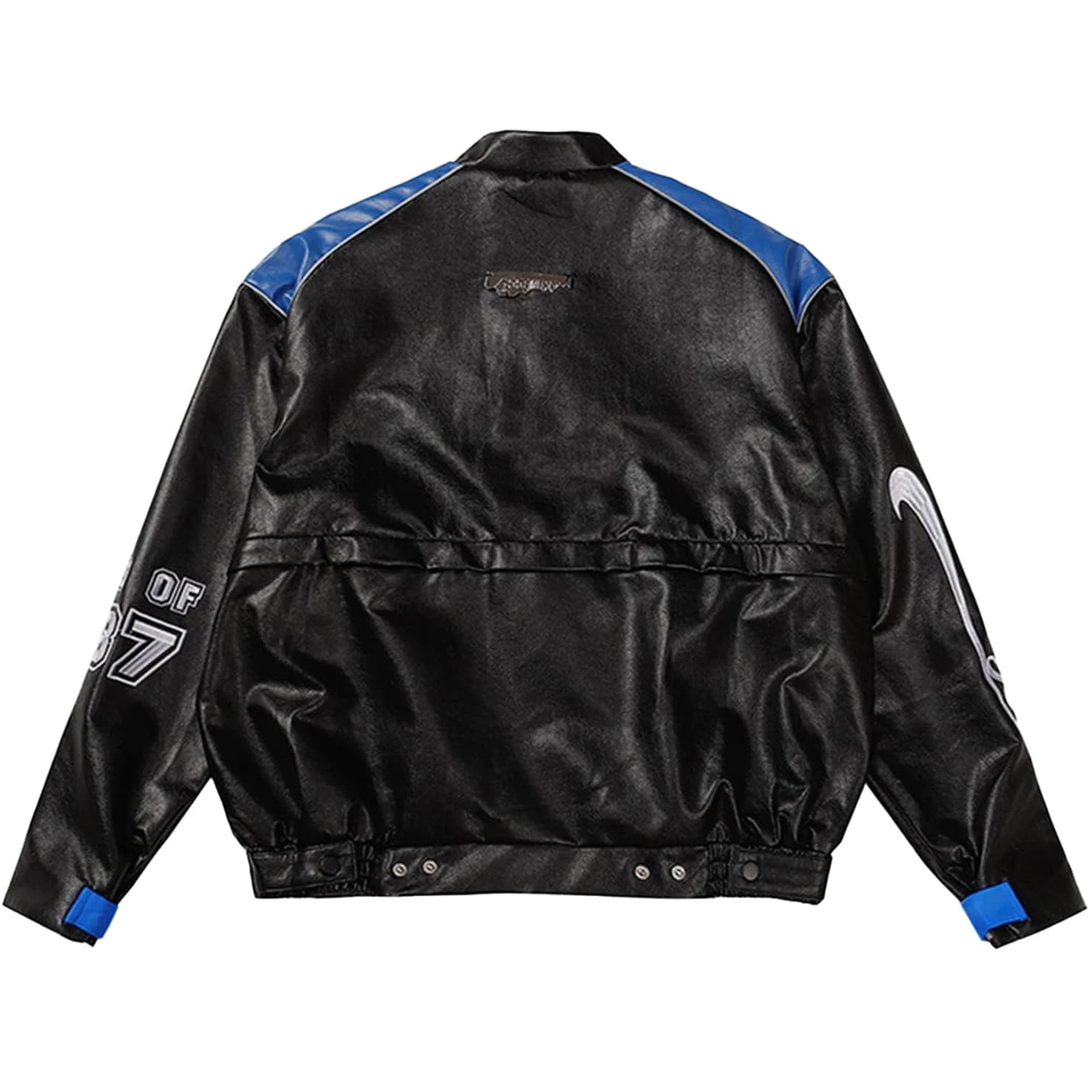 Patchwork Motorcycle Race Car Jackets Custom Logo Embroidery Silicone Patches Leather Varsity Jacket Men