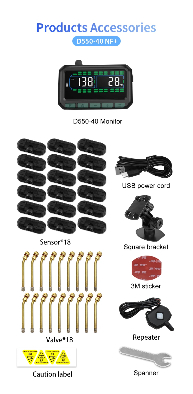 Hot Selling Auto 6 8 12 16 22 Wheel TPMS Android Tyre Pressure Monitoring System Sensor 433.92Mhz Truck RV Tire Pressure Trailer