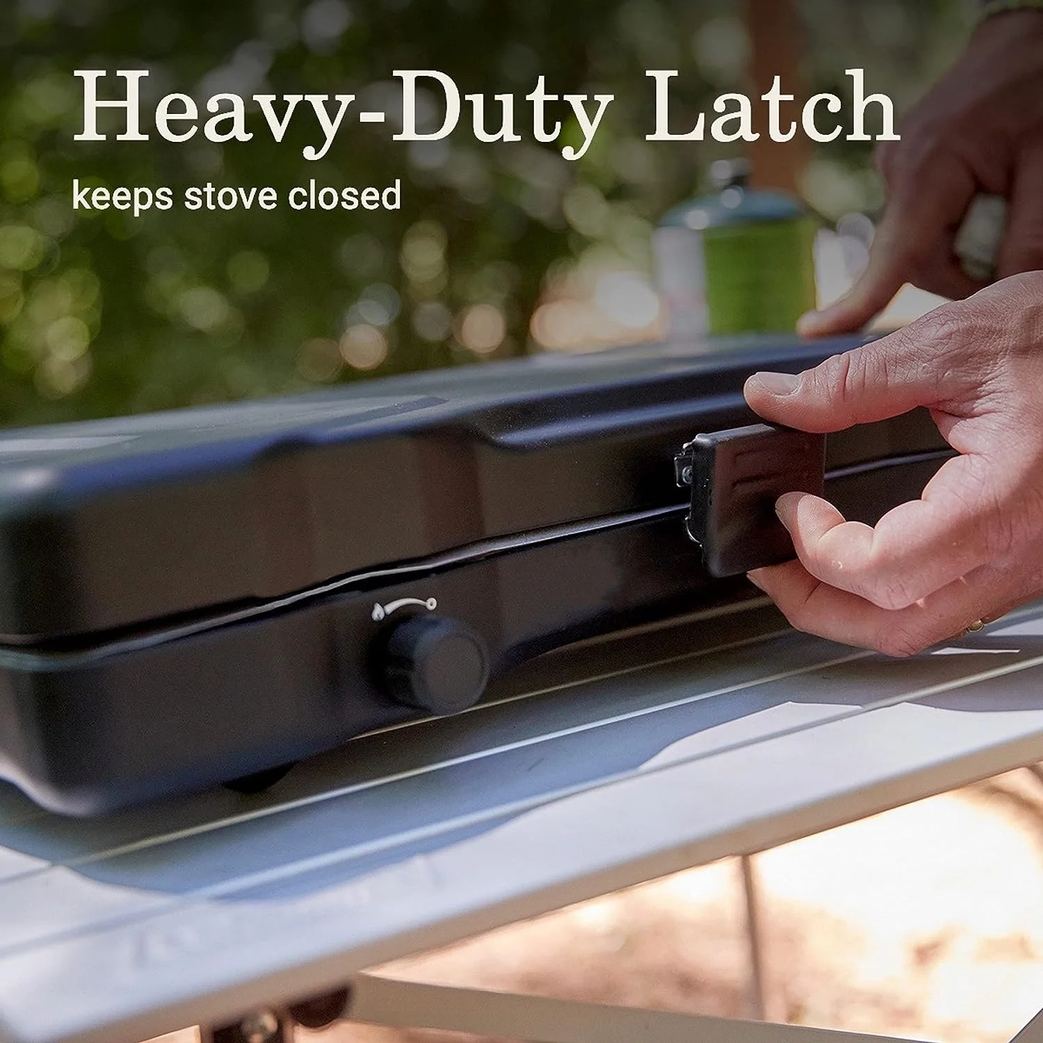 2-Burner Propane Camping Stove Portable Camping Grill/Stove With Adjustable Burners Wind Guards Heavy-Duty Latch & Handle