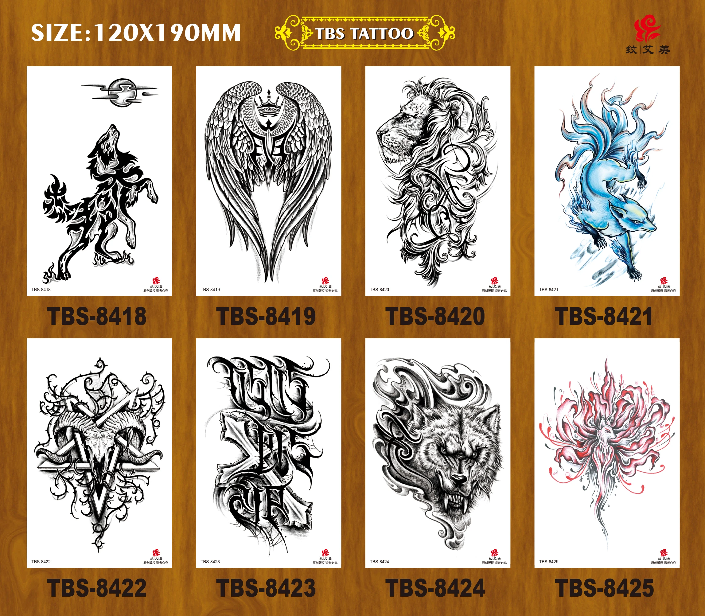 Wholesale Halloween Temporary Tattoos Half Arm Henna Tattoo Waterproof For Women Tiger Tattoos Temporary Custom Sticker