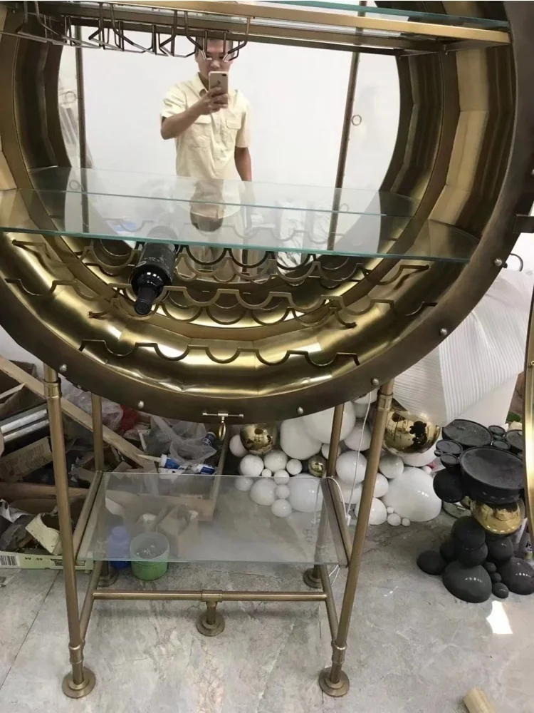 Custom design luxury living room home decor corner bar cabinet glass tall wine display cabinet