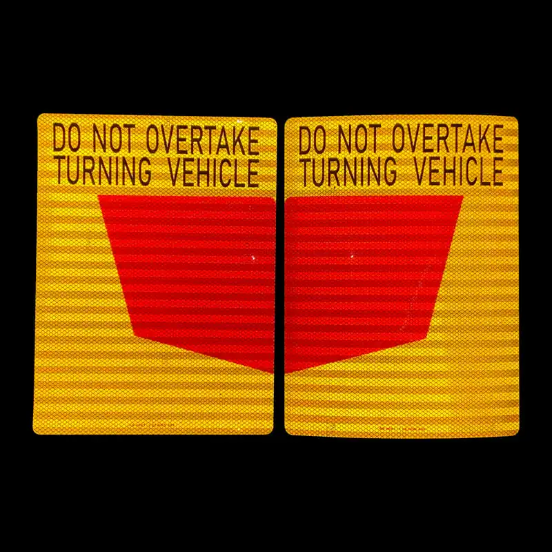 Reflective Australia Road Caravans Truck Symbol Reflective Do Not Overtake Turning Vehicle Sign Sticker