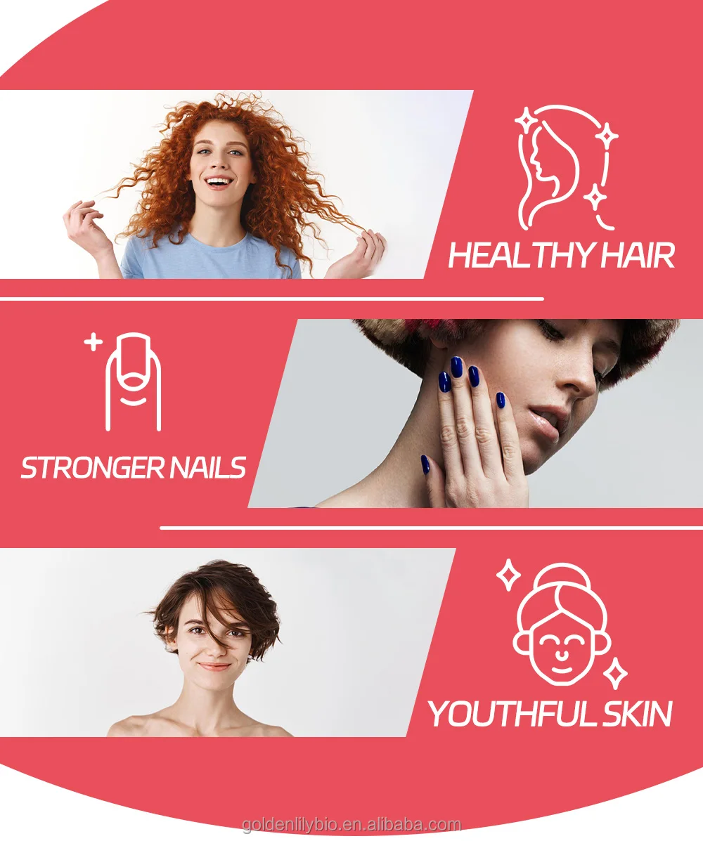 Wholesale Customization Collagen Peptides Powder Gummies Beneficial Hair Nail & Skin Collagen Gummies Marine Collagen & Vitamins