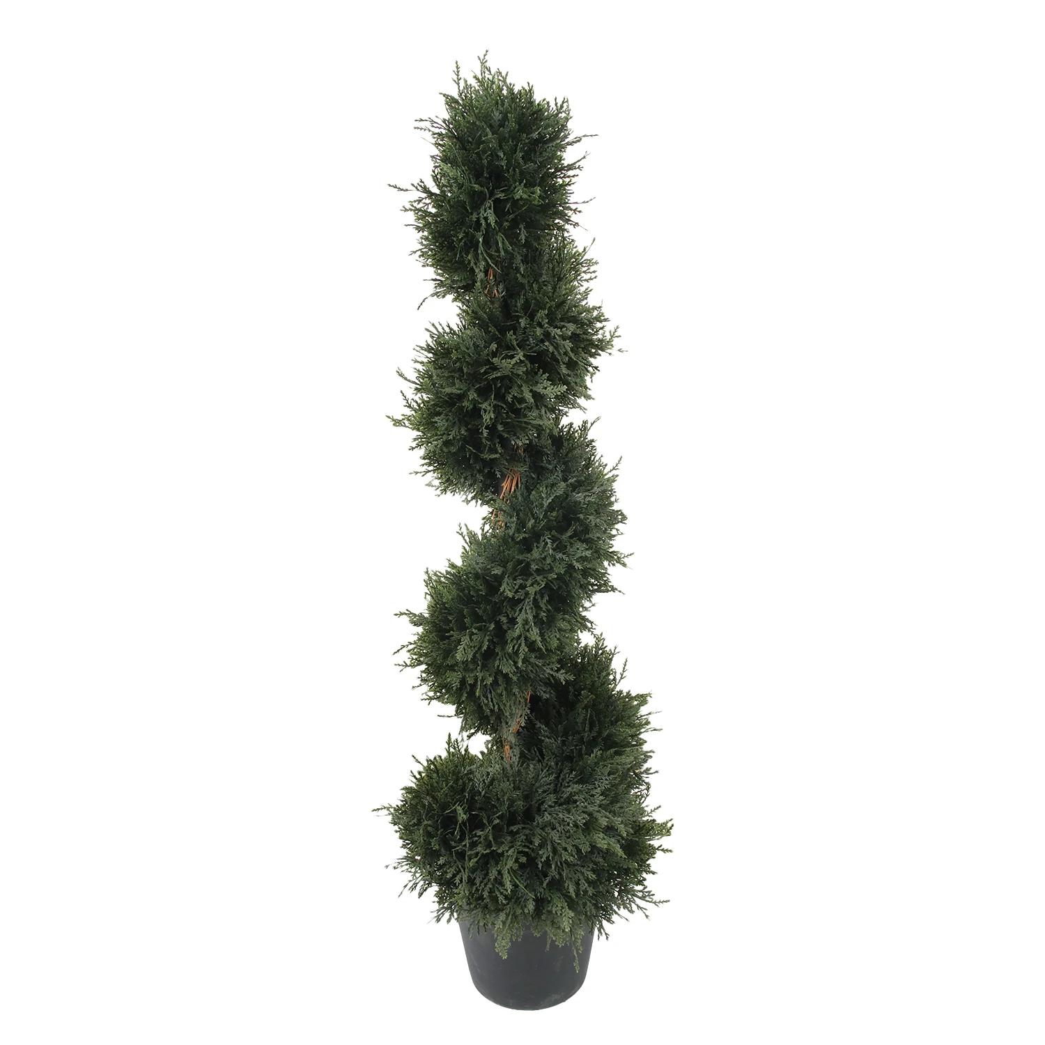 Faux green cypress tree topiary spiral boxwood artificial plant cedar tree for outdoor decor