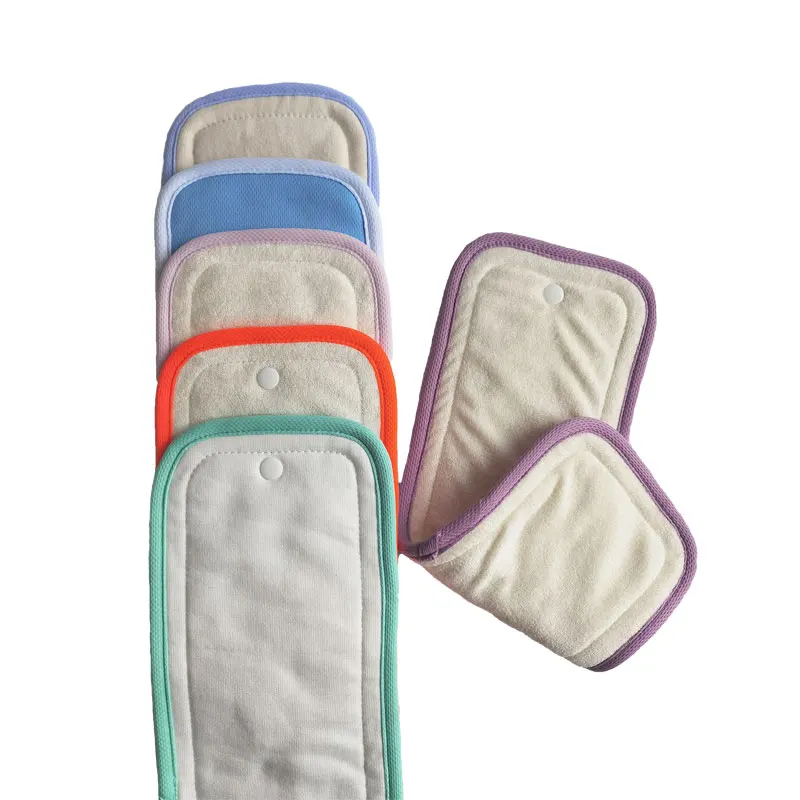 Custom super absorbent washable reusable nappy hemp cotton inserts 4 layers 6 layer cloth diaper bamboo hemp insert