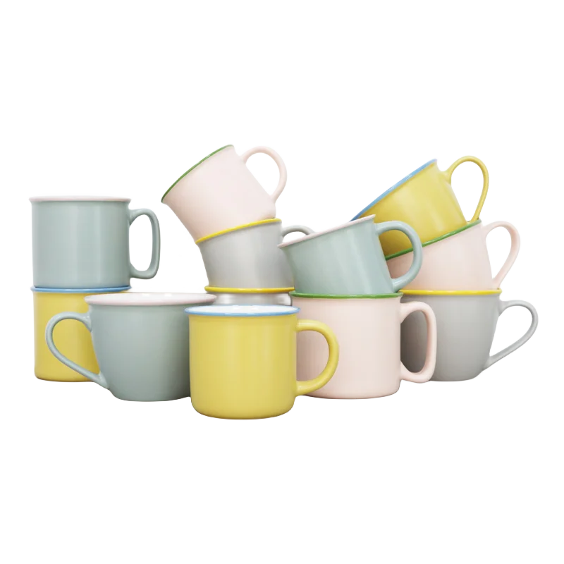 18oz wholesale colorful matte glaze new bone china ceramic camping mug custom