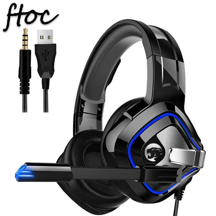 Factory Wholesale Full Oval Ear Cover Gaming Wired Headset Channel Bass Computer Headset