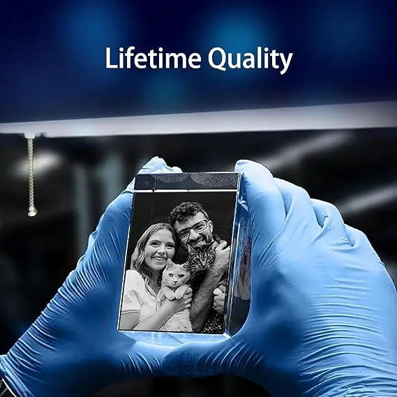 3D innovation Crystal Keychain Photo - Lighted Custom Crystal Picture Etched Key Chain