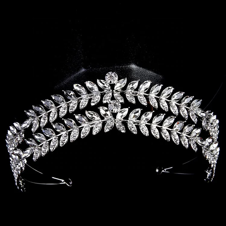 
Hot Selling Fashionable Silver Metal Wedding Crown Bridal Tiara 