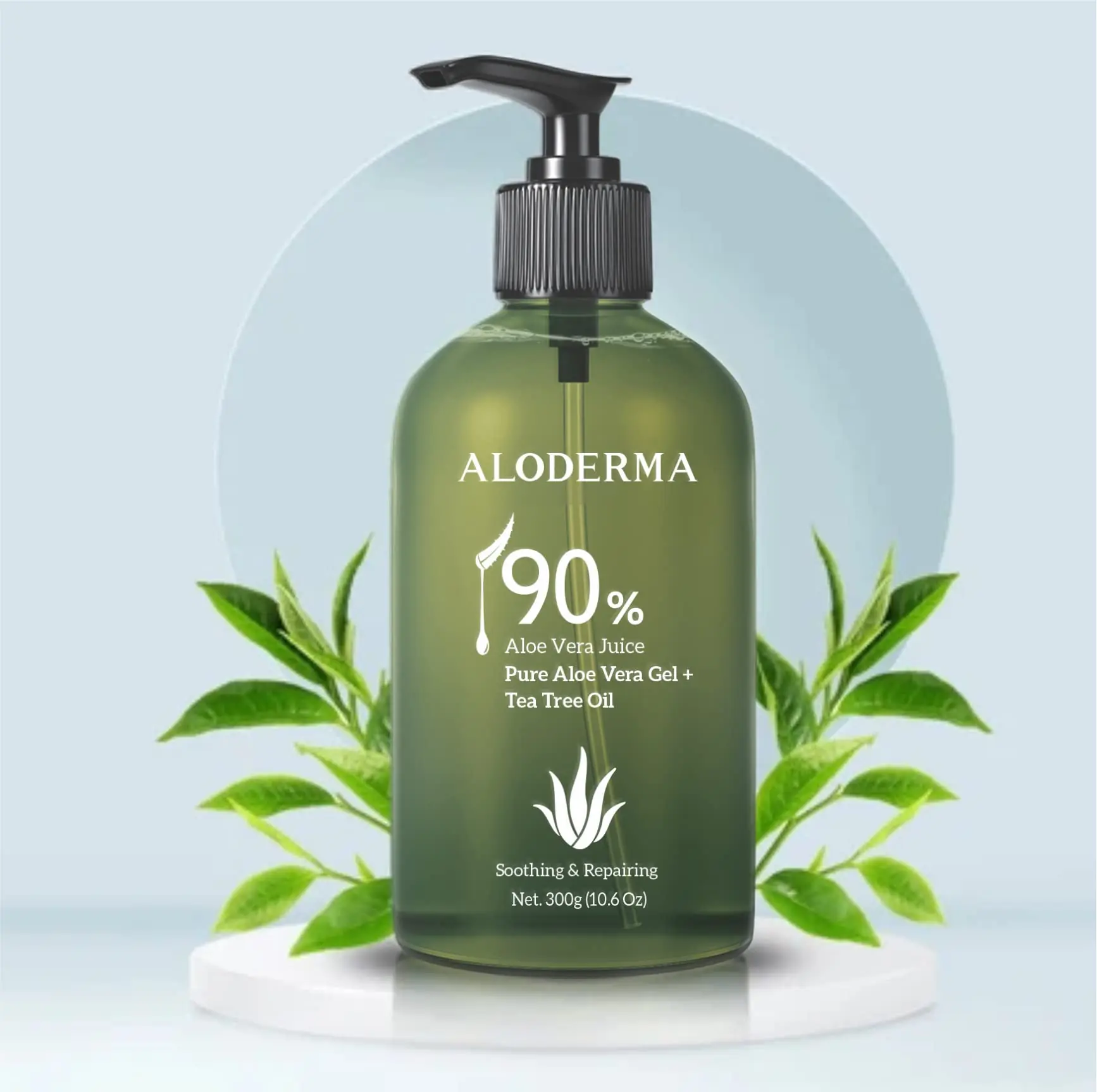 OEM Private Label Nourishing Aloe Vera Gel For Face Natural Organic 99% Pure Aloe Vera Gel Dispenser Pump For Aloe Gel 300g