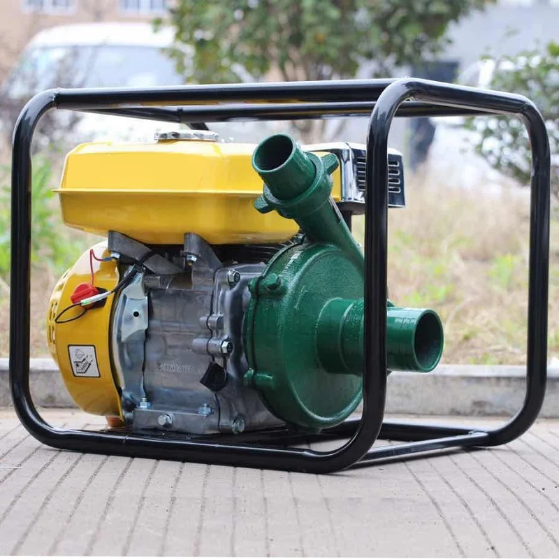 7HP High-Pressure 2.5 Inch Farm Irrigation Cast Iron Gasoline Engine Fire Fighting Fuel Tank Electric Start High Lift Water Pump