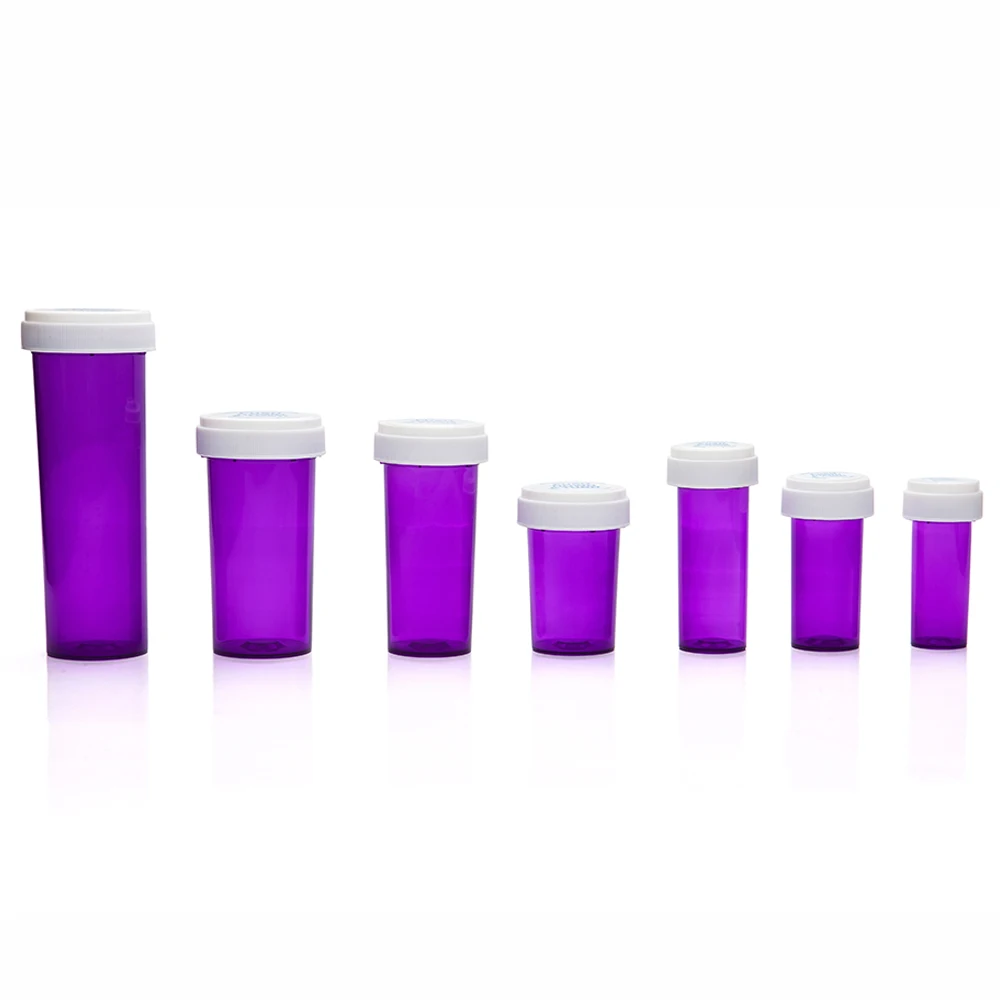 dr 13dr 16dr 20dr 30dr 40dr 60dr child resistant medicine vial containers smell proof plastic vial with reversible cap