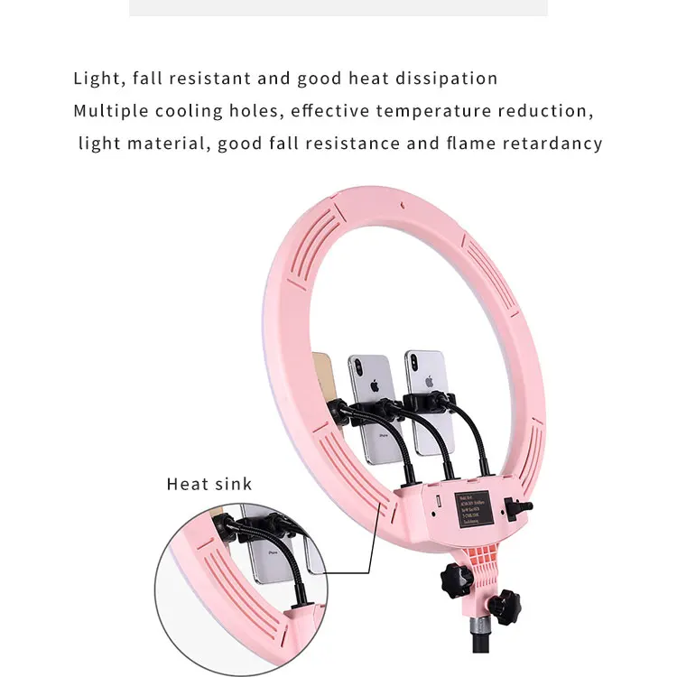 
Wholesale Price Dimmable Makeup18 Inch Ring Light With Cell Phone Holder Tripod Stand Selfie Led Circle Ring Light 