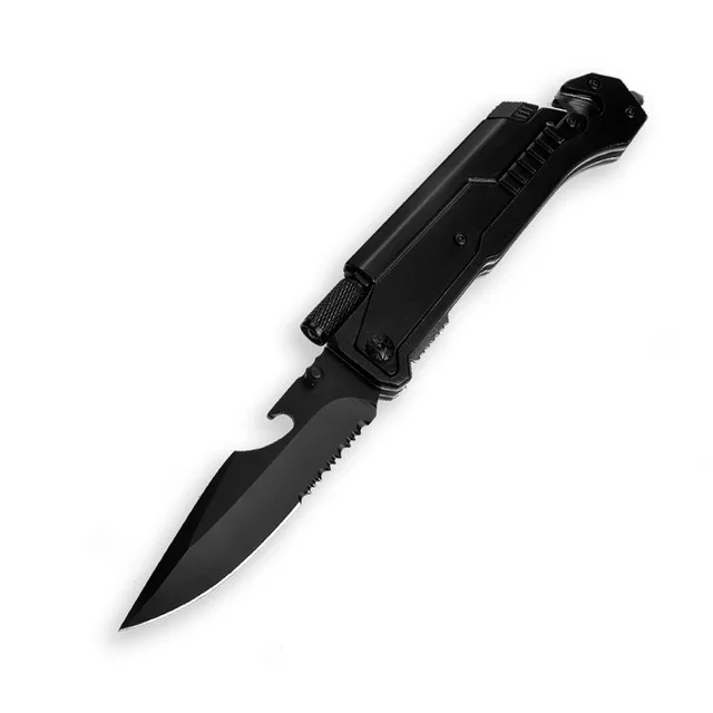 Outdoor multifunctional Pocket Knife with  LED light and lighter 7-in-1 Folding  knife