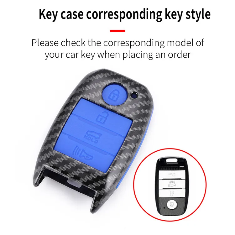 NEW 3 4 Buttons Carbon Fiber Car Remote Smart Key Case Cover For KIA Rio Rio5 Sportage Ceed Cerato K3 KX3 K4 K5 Sorento Optima P