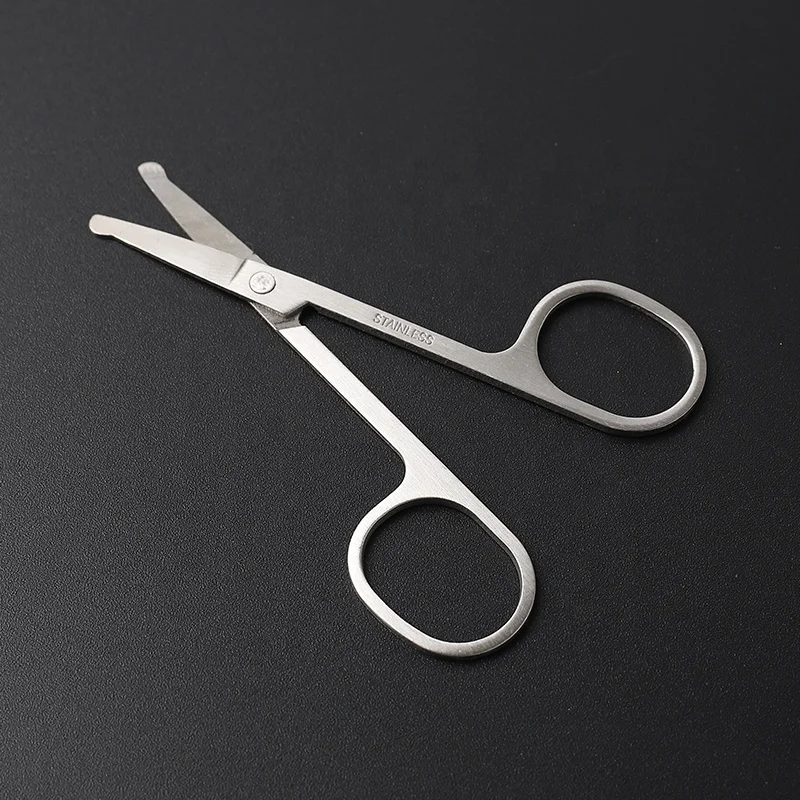 
Rounded Stainless Steel Blunt Tip Scissor for Eyebrows Nose Moustache Beard Grooming 