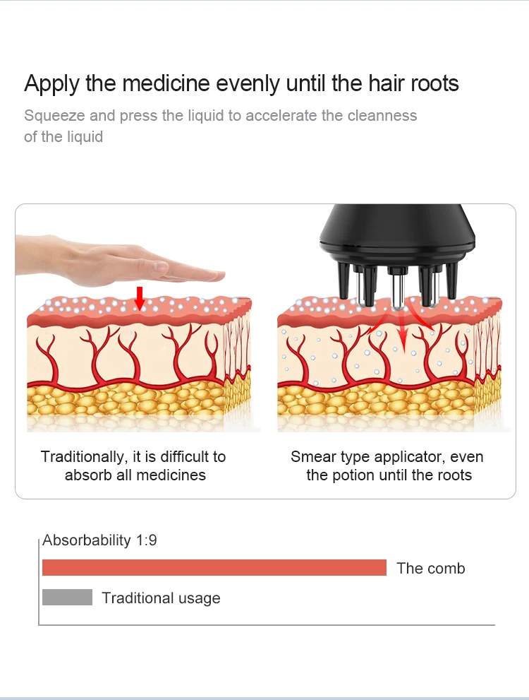 New trending hair oil applicator mini wet comb liquid tank root for serum