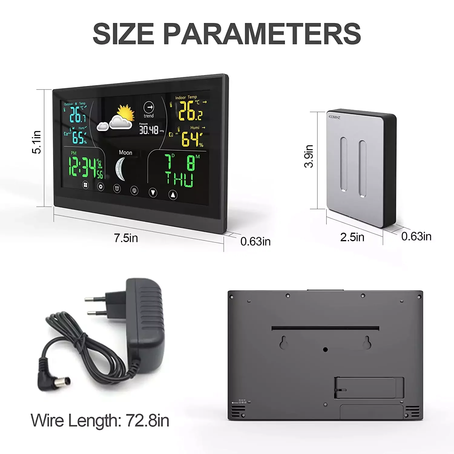 Accurate Wireless Weather Station Touch Screen Digital Forecast Weather Forecast Clock