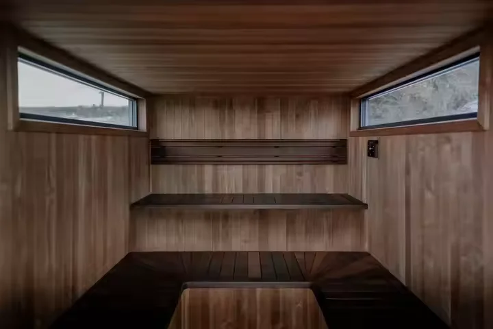 Hot Sale Carbonized Spruce Sauna Rooms Outdoors Sauna for 6 People Professional Manufacturer With Sauna Stove