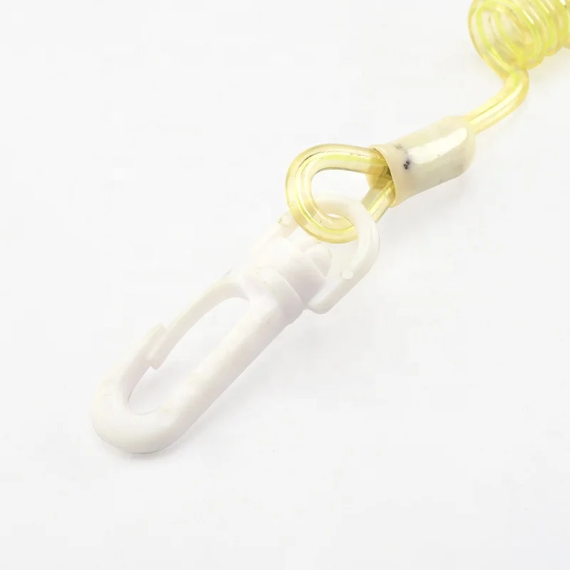 Factory price high quality tool safety coil lanyard cables offer extra security with bungee clip