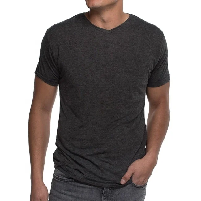 Wholesale Cheap Bamboo Cotton V Neck Sports Gym Fitness T Shirt For Men