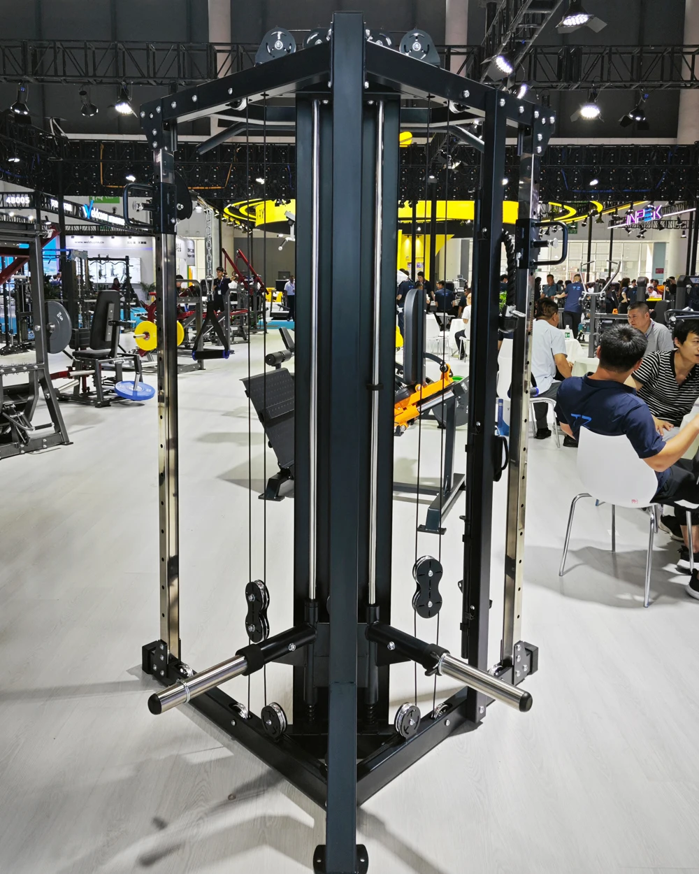 Plate Loaded Cable Crossover Adjustable Dual Pulley System Functional Trainer