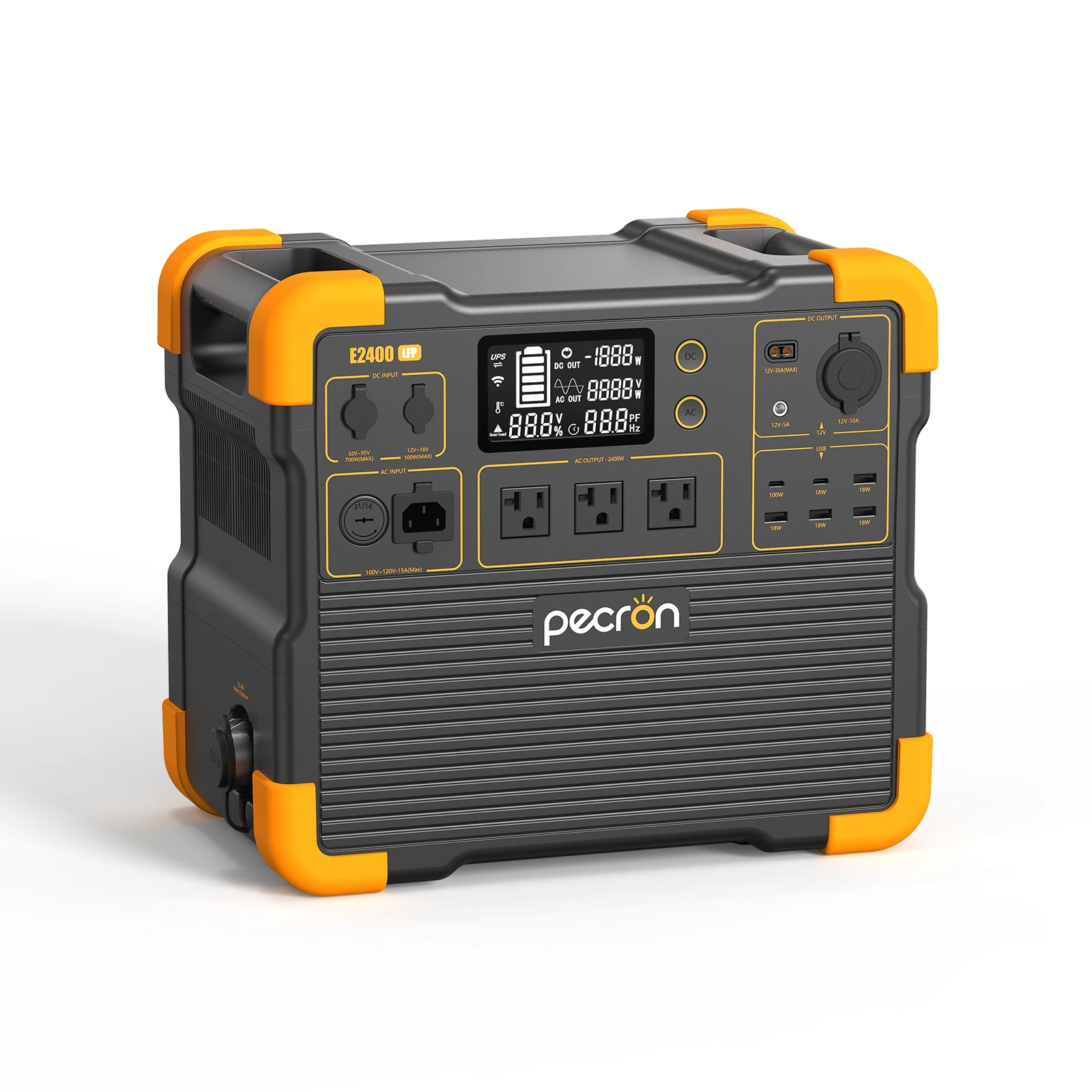 E2400LFP 2048wh 2400w LiFePO4 Battery Generator Compact 51.2V40Ah Power station for outdoor works with wifi remote control