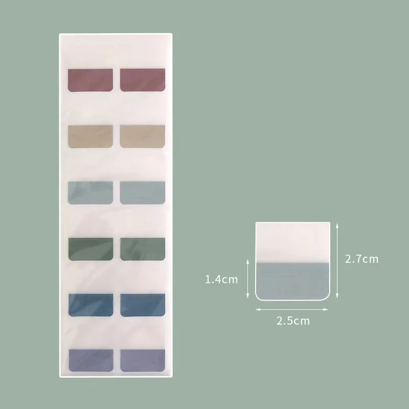 PET Flag Tabs Fluorescent Color Index Sticker Morandi Makaron Page Marker Bookmarks Pet Index Tabs Arrow
