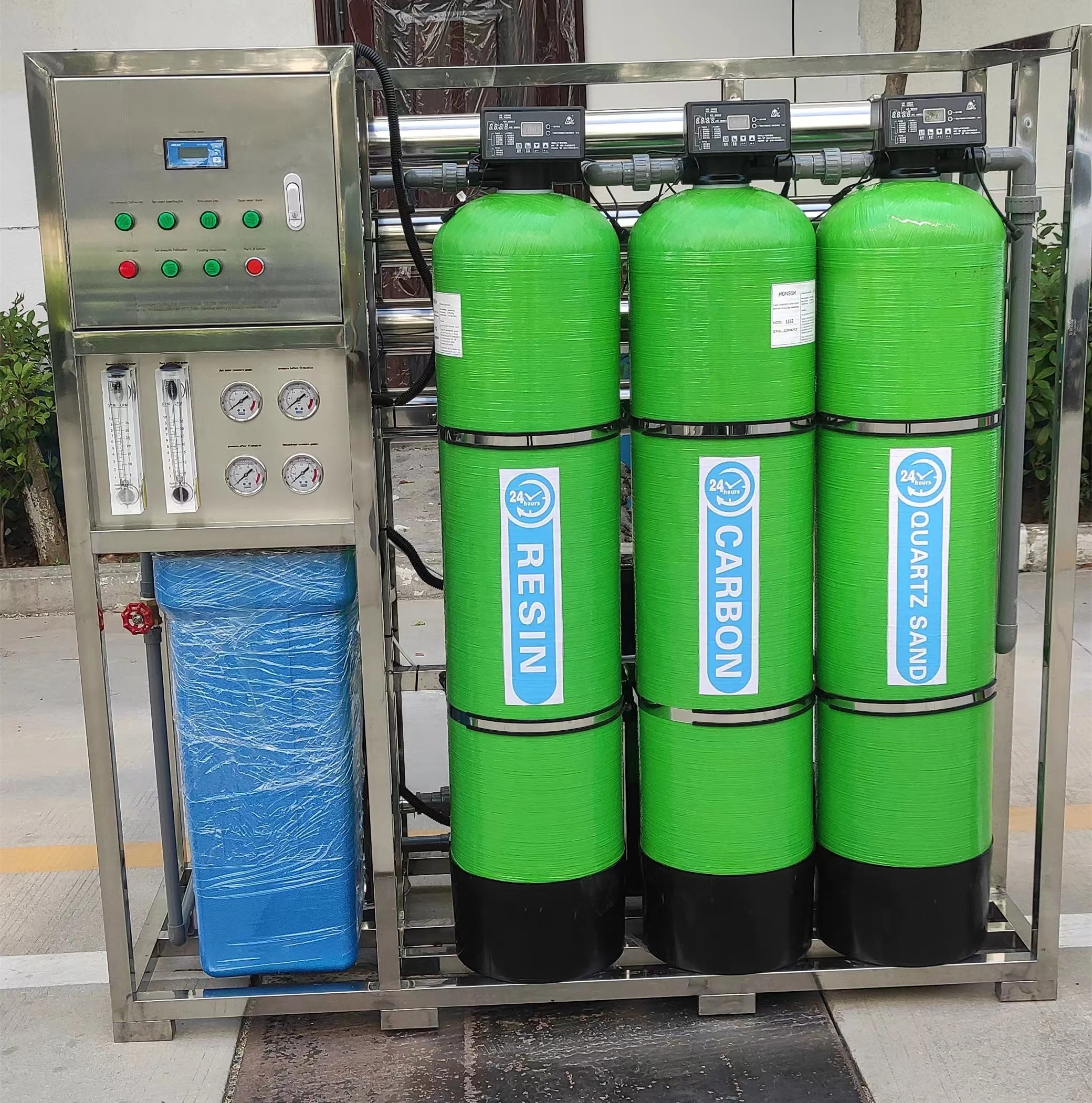 Borehole water salt removal stainless steel RO 1000LPH 500lph reverve osmosis system for salt removal from water