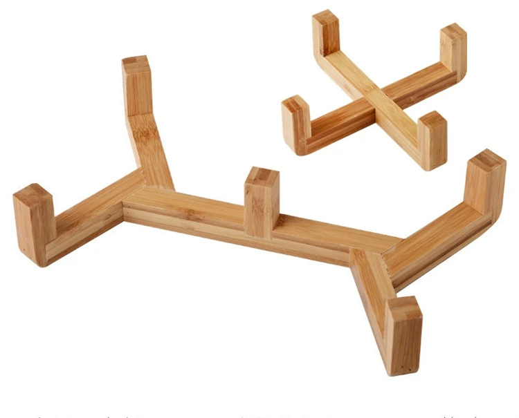 Custom Raised Dog Food Water Bowl Set Puppy Ceramic Double Raised Elevated Raised Dog Bowl with Wood Stand