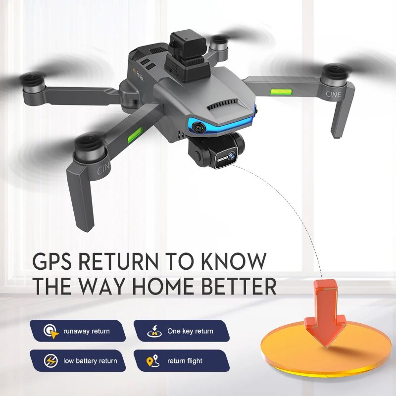 Drone with 3-Axis Gimbal Optical Flow 8K ESC Dual Camera GPS Return 5G RC Quadcopter Foldable RC Drone