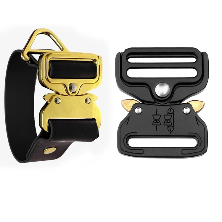 turun high quality  38mm Flat Side Release Buckles Black metal Alloy Clips dog collar 1.5inch quick release metal buckle