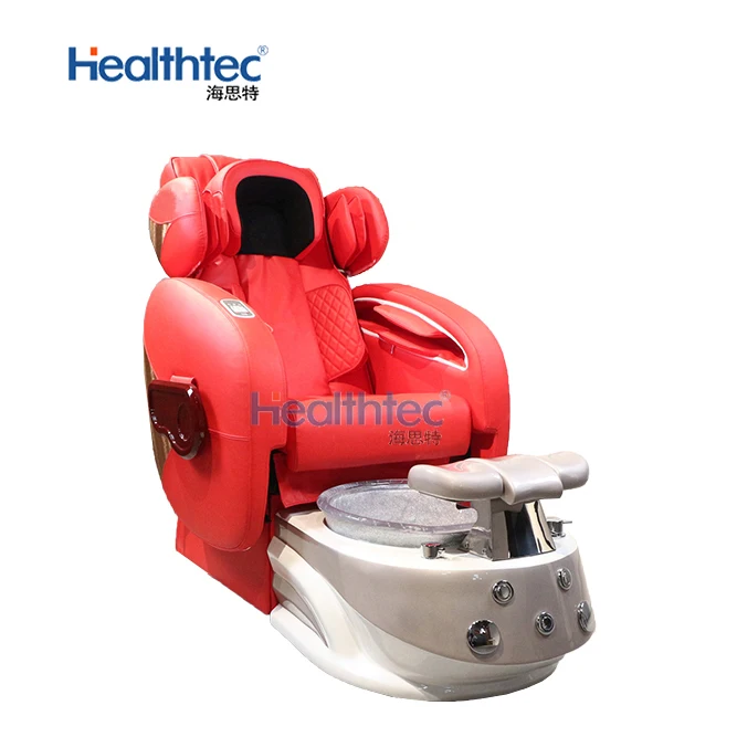 Luxury Red Electric Massage Manicure Chair Foot Spa Massage Pedicure Chair With Drainage Pump