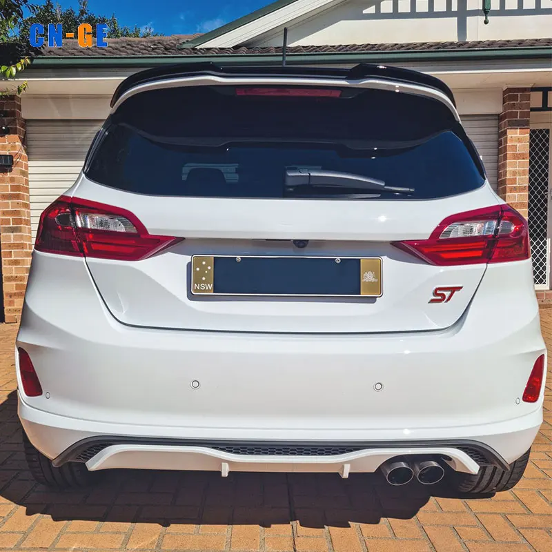 CNGE Design Car Rear Roof Spoiler ABS Glossy Black Rear Trunk Spoilers for Ford Fiesta mk8 mk8.5 ST 2018-2023 Accessories