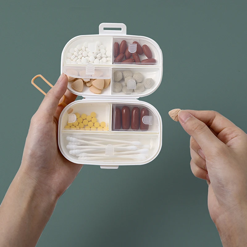 Multi-function plastic modern portable 7 days pill medicine jewelry component  ring sewing accessories storage box