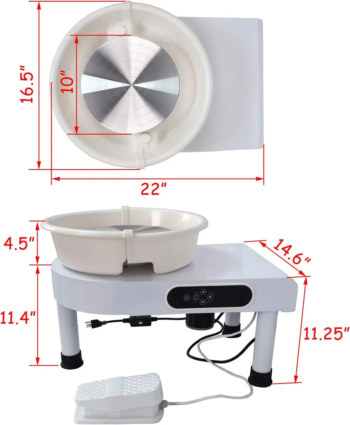Xinyi Art 350W Electric Pottery Wheels 25cm Turntable pottery wheel Ceramic Po with Foot Pedal DIY Clay Tool Machine
