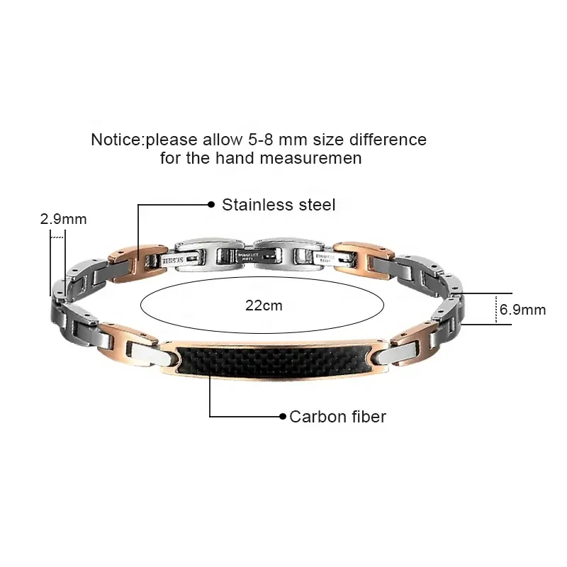 OEM Jewelry Factory Carbon Fiber Bracelet Homme Ceramic 316 Stainless Steel Bracelet Men