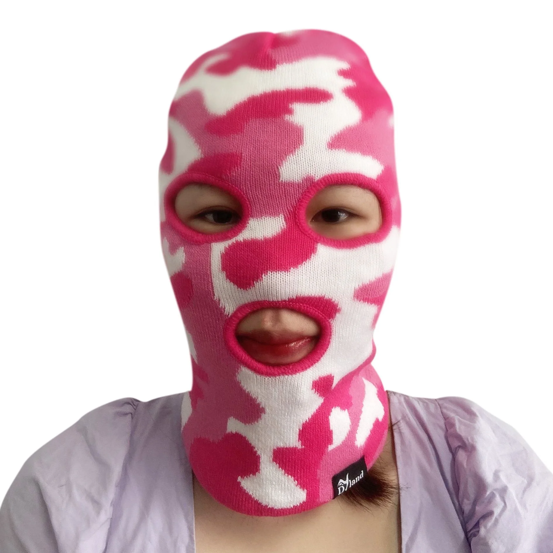  wholesale men acrylic jacquard design full face mask custom 3 hole knit ski balaclava