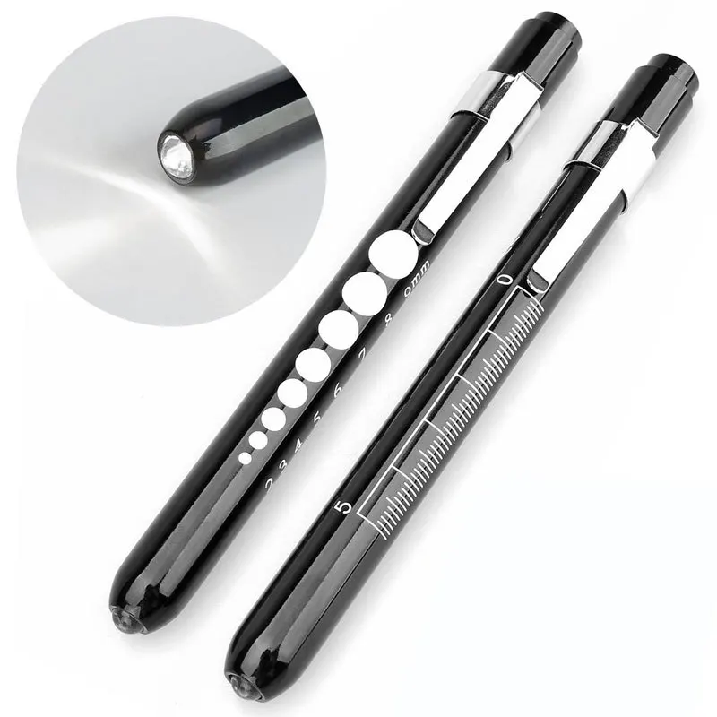 Doctors Nurse Aluminum Alloy Pen Torch Examination Penlight Pupil Gauge Medical LED Pen Light
