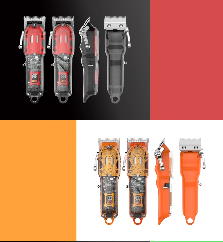 Factory Hot Sale Transparent Clipper Salon Barber Professional Smart LCD Hair Trimmer Cordless With Quality Assurance