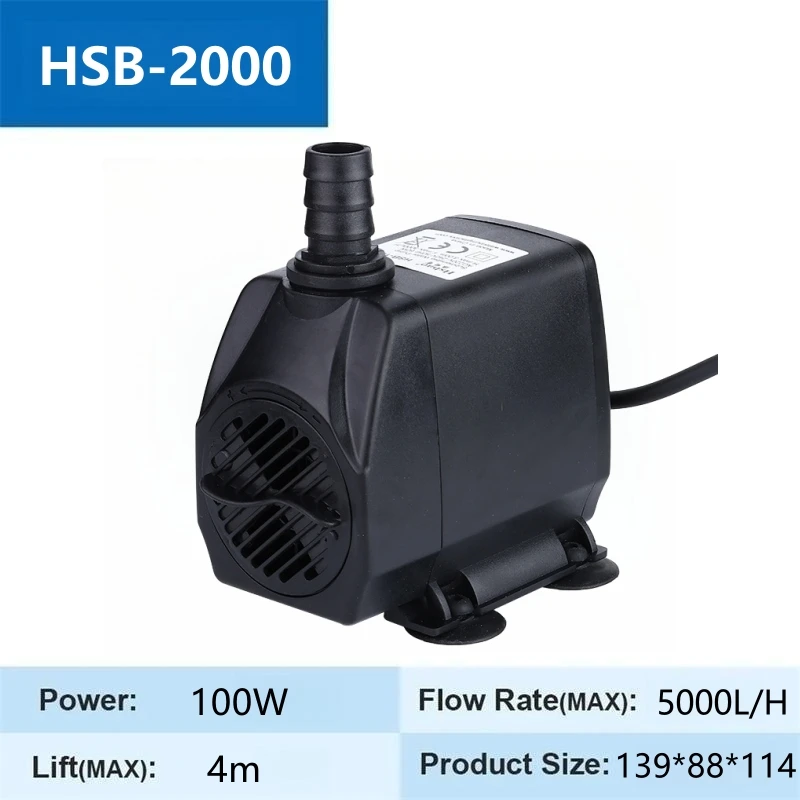 JUYANG 5000L/H Electrical Large Flow Pond Fountain Water Pump Submersible Aquarium Water Pond Pump Ac Water Pump for Fish Pond
