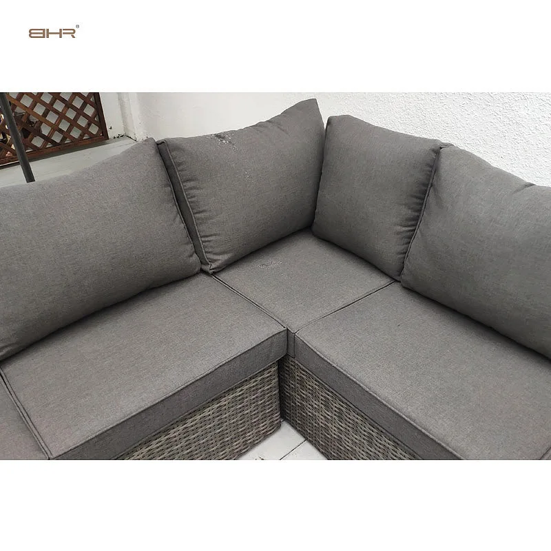 BHR high quality 4 piece garden rattan wicker patio sectional indoor outdoor sofa set