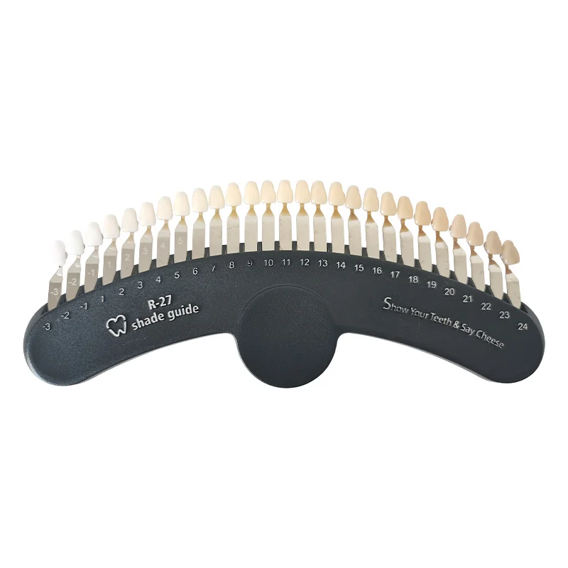 27 Colors Handheld Tooth Bleaching Shade Chart Comparator Teeth Color Shade Guide