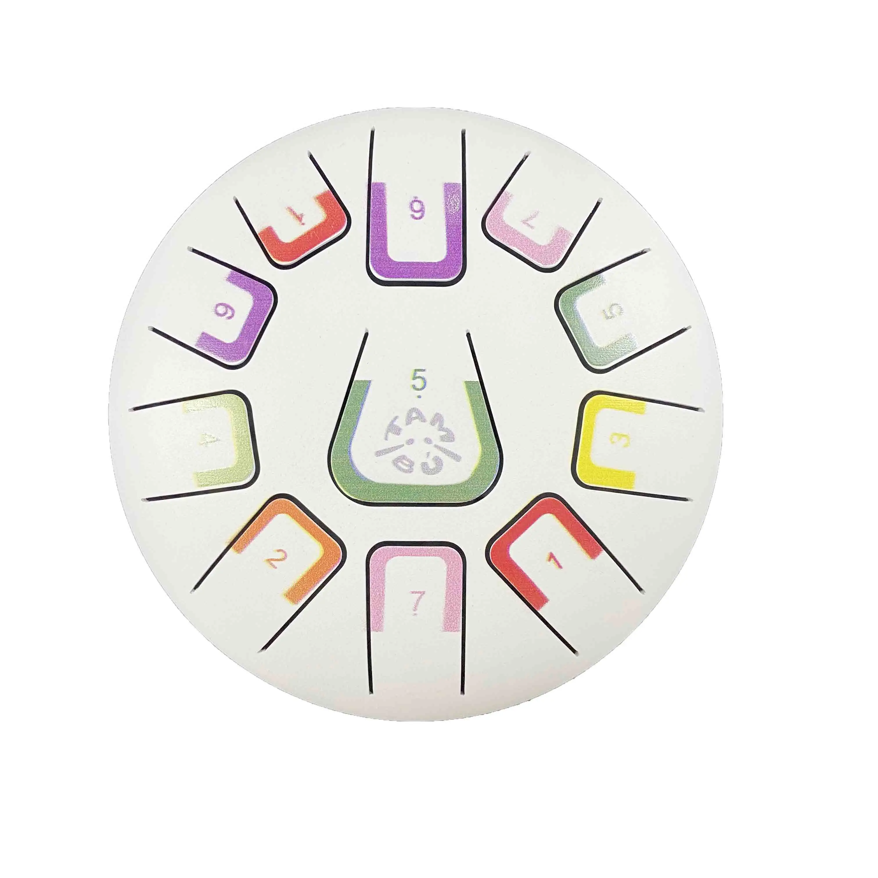 Made in China high cost performance Music therapy  white printing 8 inches 11 tongues Tank Handpan  hunk drum  Steel tongue drum