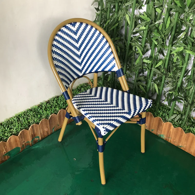 aluminum outdoor chair  rattan nordic style comfortable restaurant dining chair