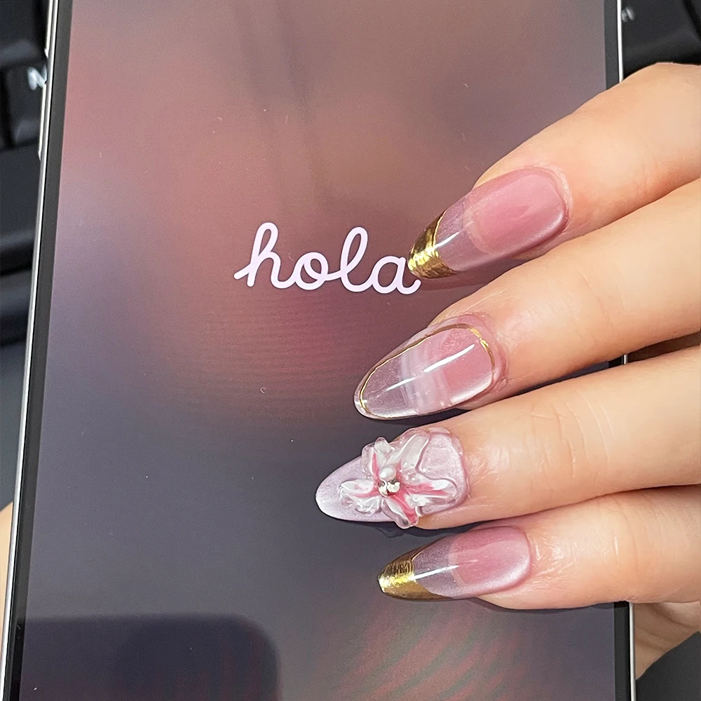 Rhinestones press on nails polish acrylic fake nails supplier gel polish uv lamp 10pcs nails OEM ODM cruelty free